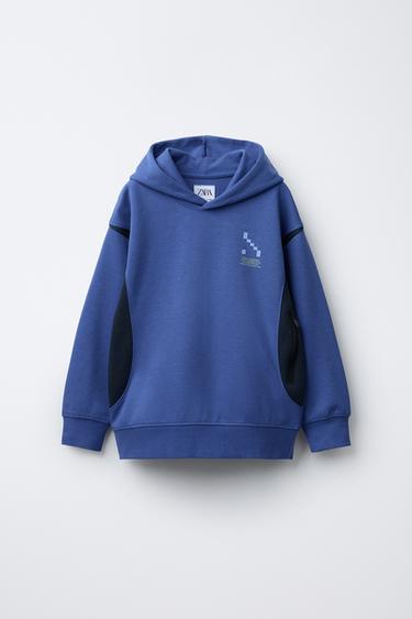 SPORTY COLOUR BLOCK HOODIE - Light mauve by Zara
