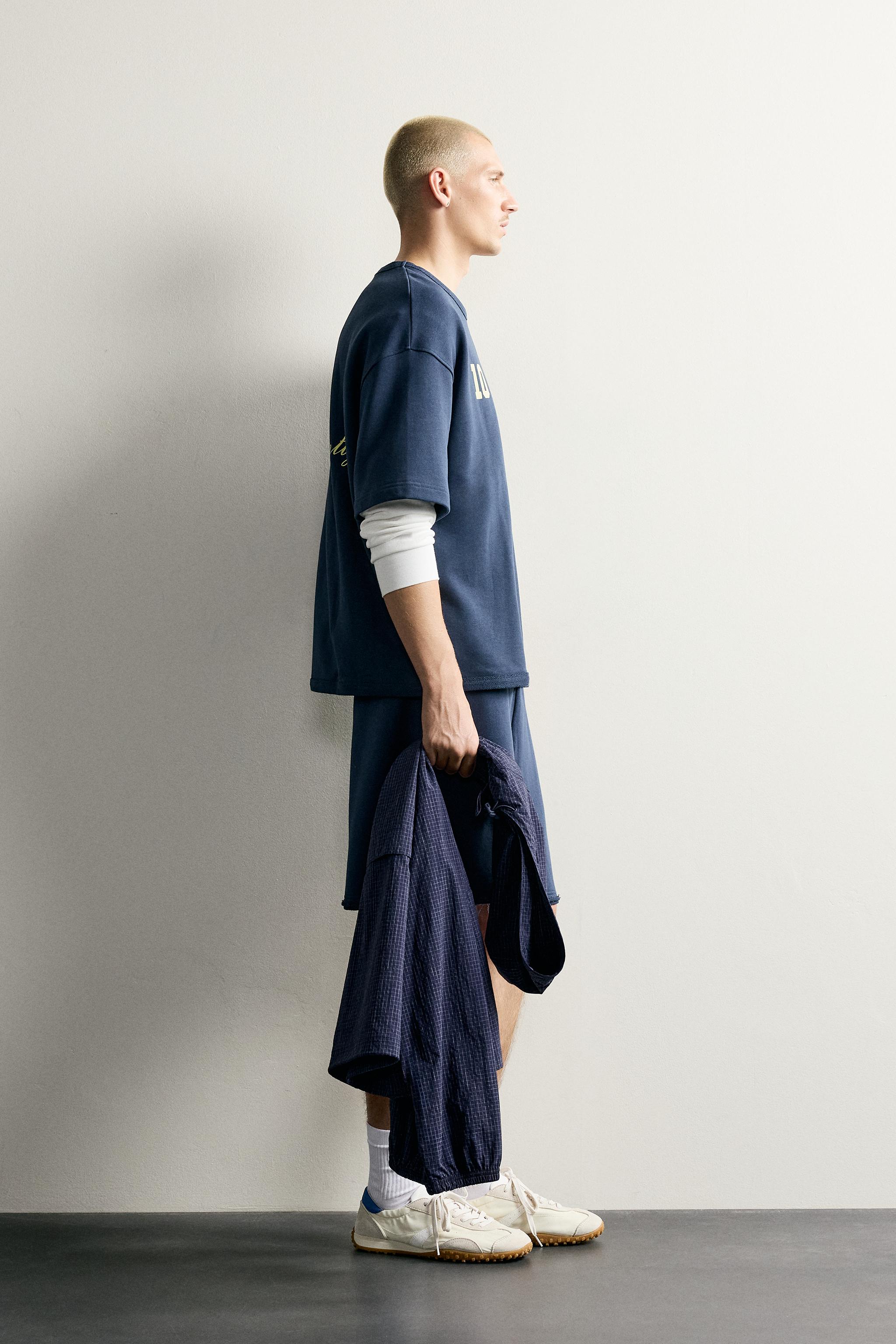 Zara BASKILI RELAXED FIT SWEATSHIRT görsel 4
