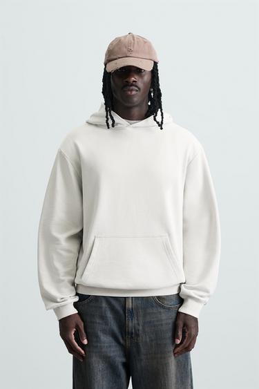 BASIC HOODIE - Pearl grey by Zara