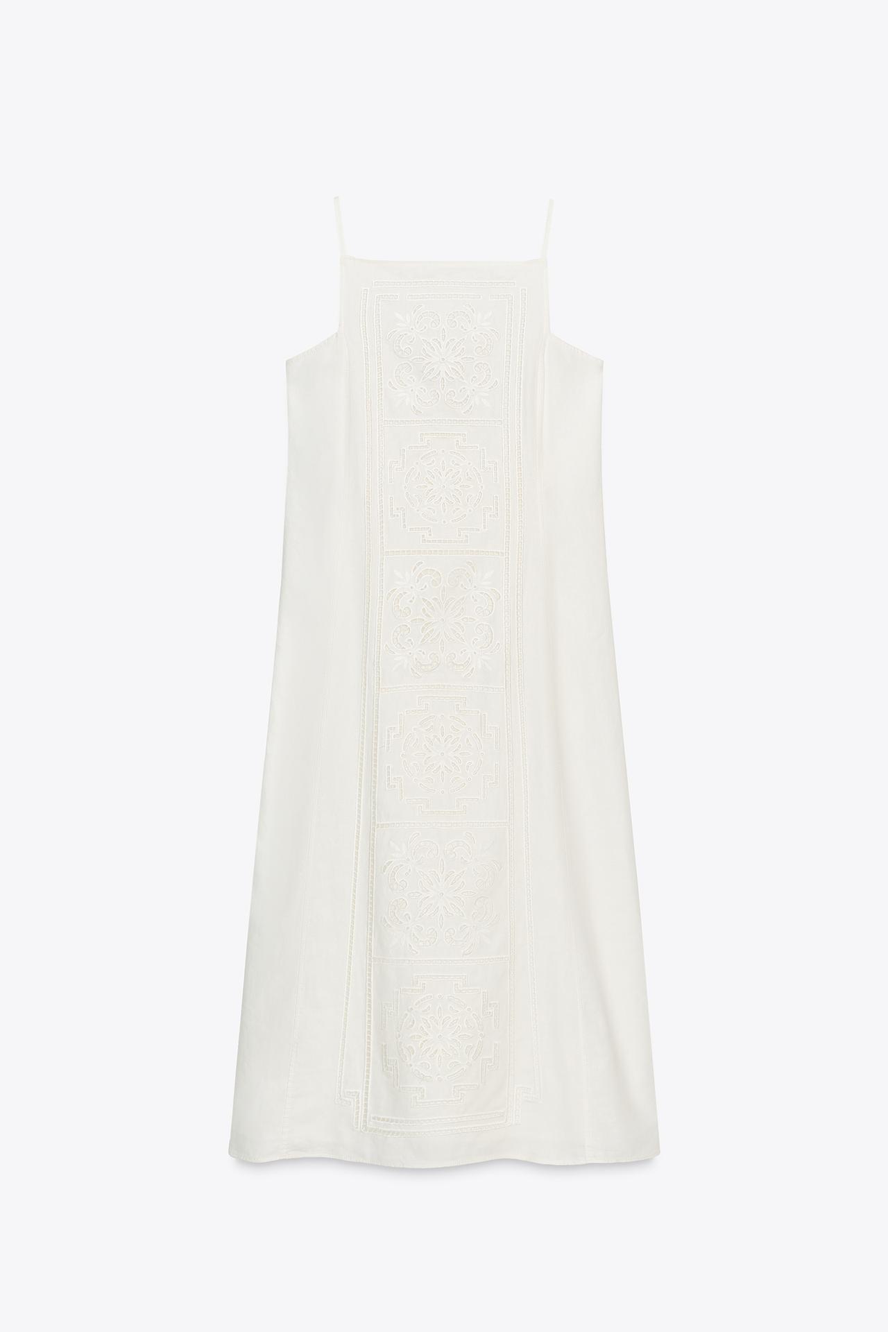 ZW COLLECTION EMBROIDERED LINEN DRESS