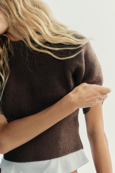 RIB KNIT SWEATER - Brown by Zara - Image 3