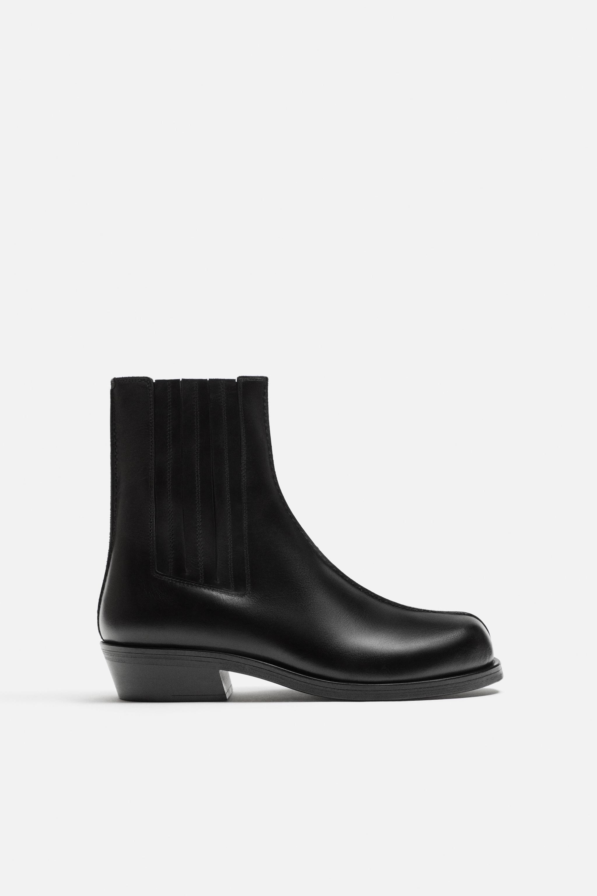 Leather chelsea boots zara hotsell