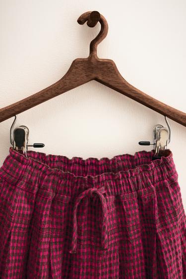 ZARA TIMELESS - CHECK PRINT TROUSERS - Fuchsia by Zara - Image 2