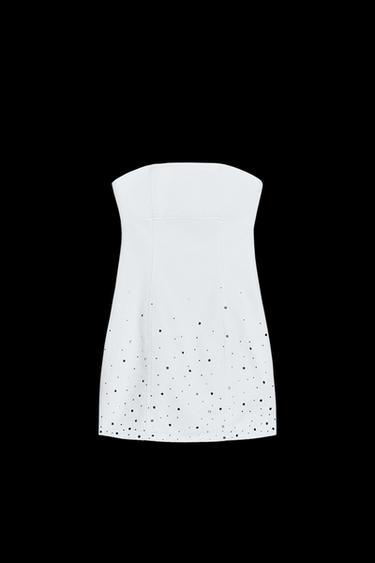 VESTIDO Z1975 MINI DENIM BRILLOS - Blanco de Zara - Imagen 0