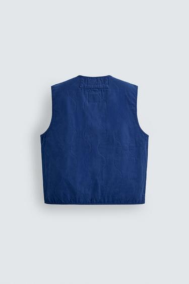 GILET EFFET DÉLAVÉ SURPIQÛRES - Bleu roi de Zara - Image 7