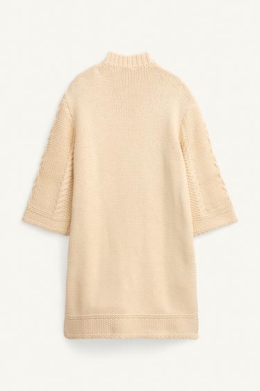 LIMITED EDITION LACE-UP KNIT PONCHO - Ecru by Zara - Image 6
