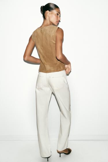 FAUX SUEDE TOP - Mid-camel by Zara - Image 4