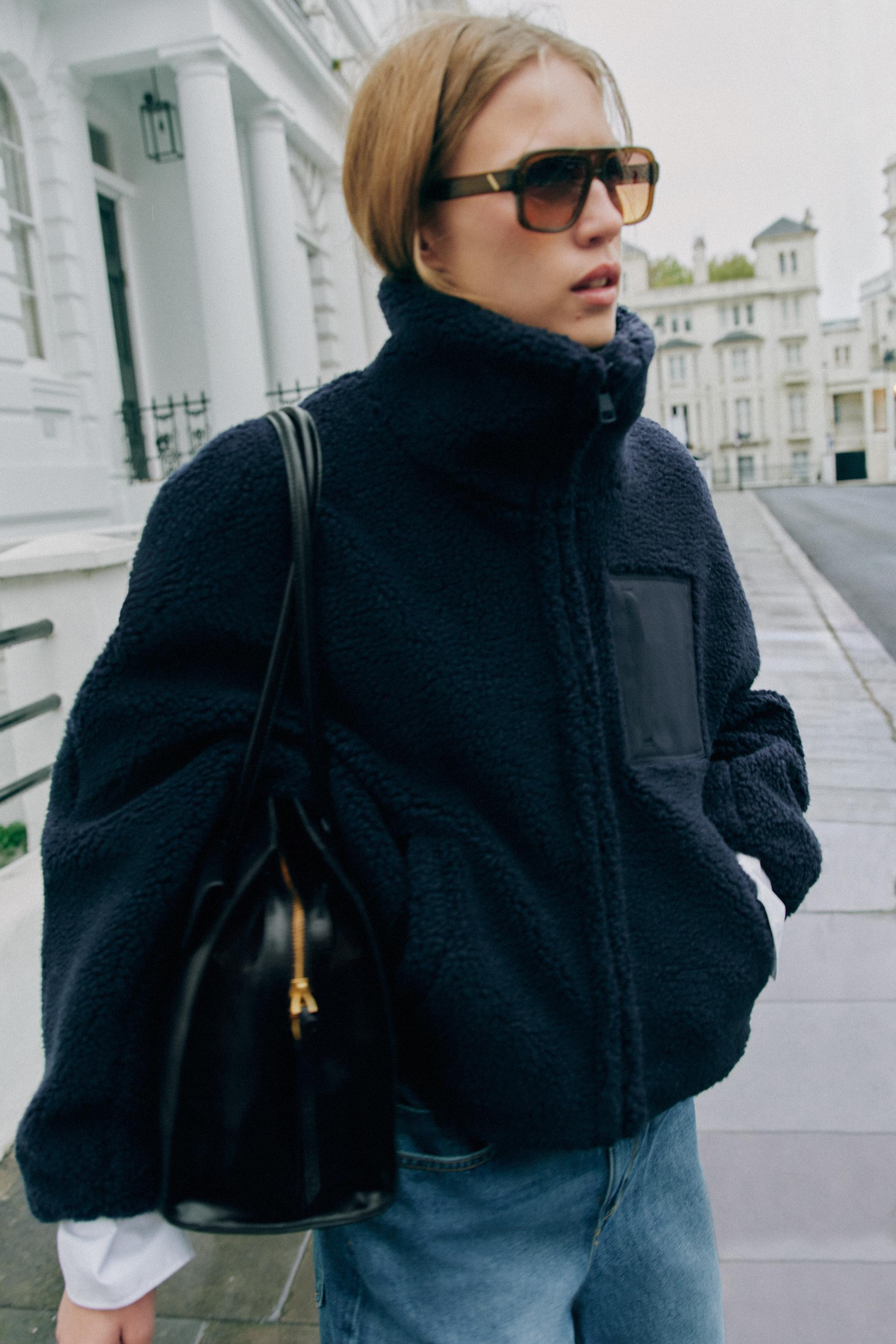 FAUX SHEARLING JACKET WITH COMBINED POCKET