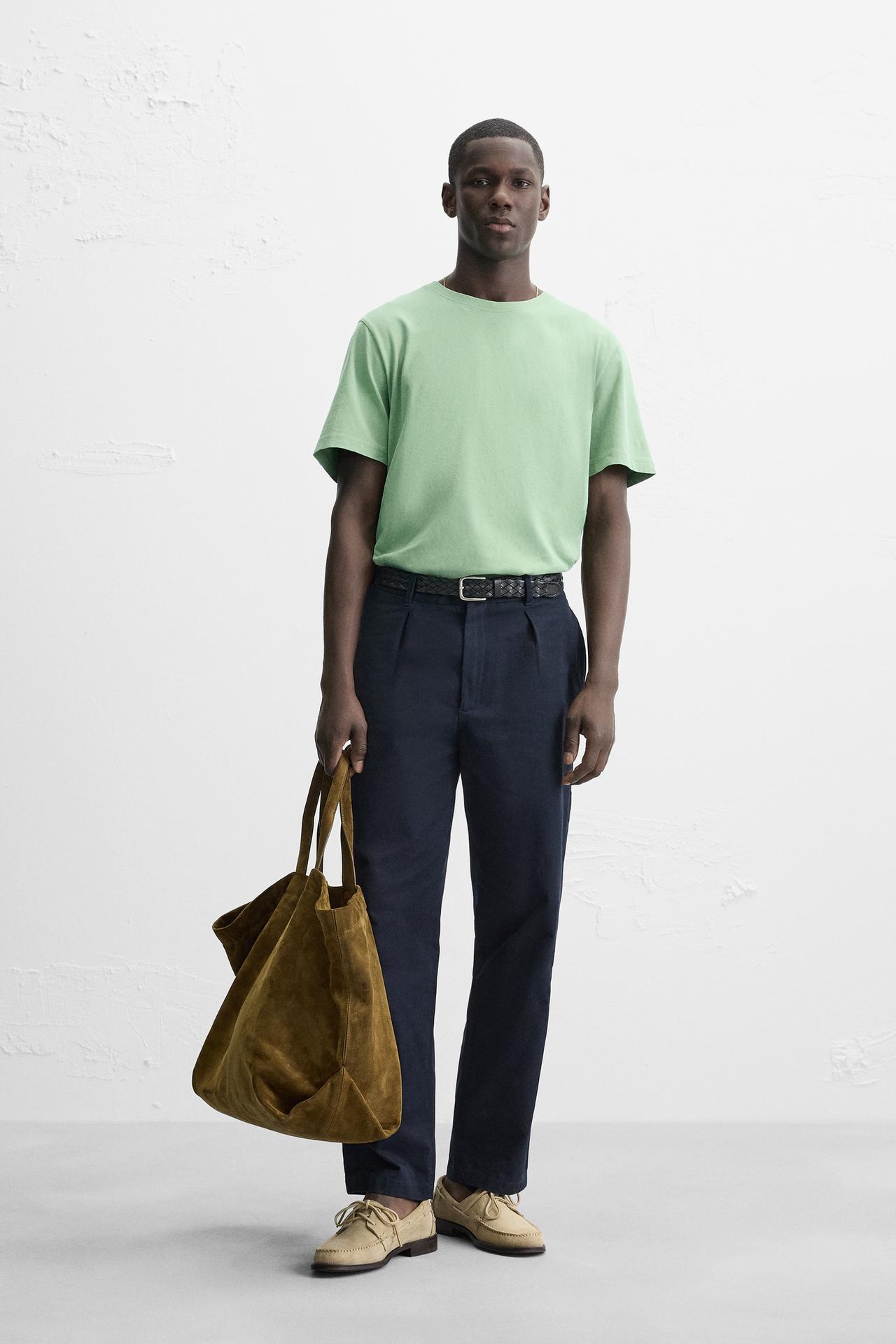 WASHED RELAXED FIT T-SHIRT - washed green by Zara