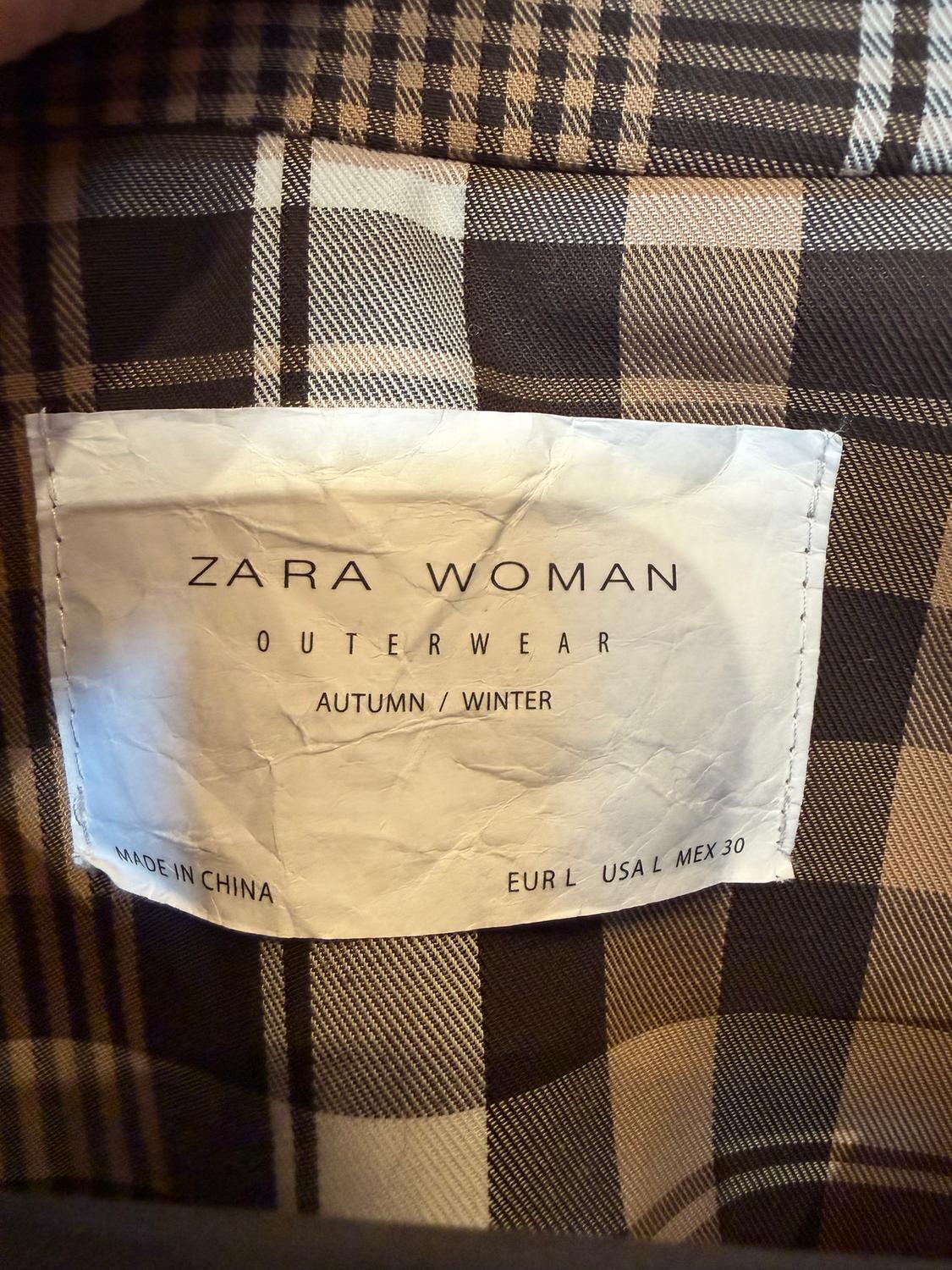 CHECKED DOUBLE-BREASTED TRENCH COAT - Image 3