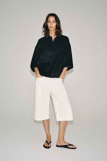 Camisa oversize de ramio ZW COLLECTION