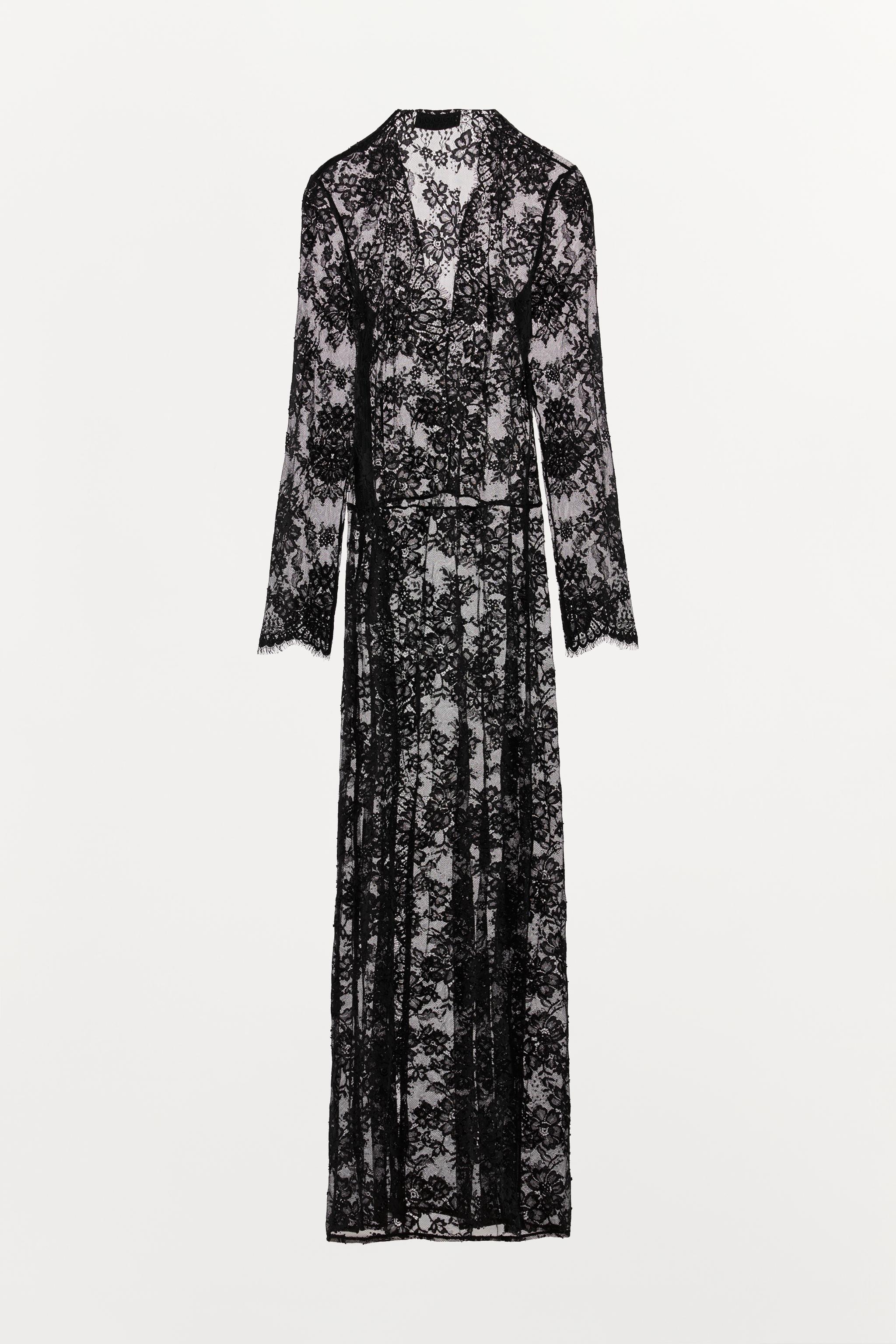ZW COLLECTION LONG LACE DRESS - Black / White | ZARA United States ZW COLLECTION LONG LACE DRESS - Black / White | ZARA United States