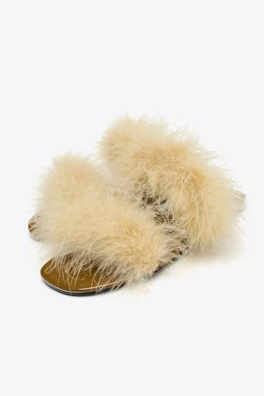 FEATHER STRAP SANDALS - Yellow by Zara - Image 5