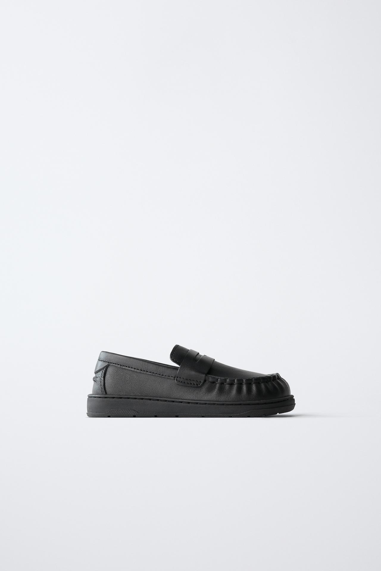 LEATHER BAREFOOT LOAFERS — Black
