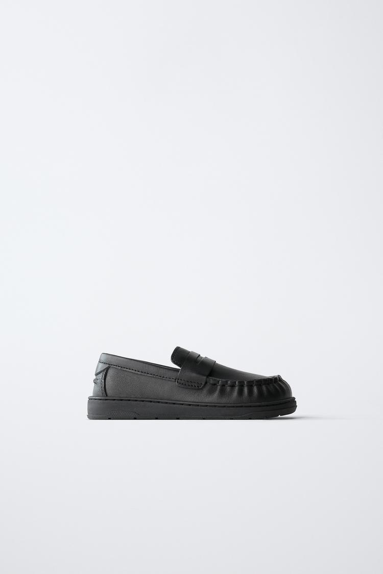 LEATHER BAREFOOT LOAFERS — Black