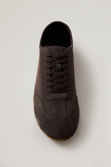 Zaras LÄDERSNEAKERS - Brun