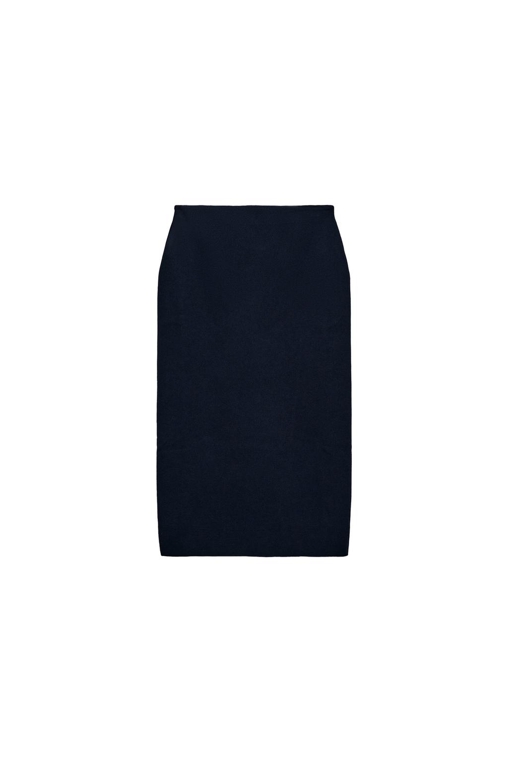 KNIT MIDI SKIRT WITH ELASTIC WAIST
