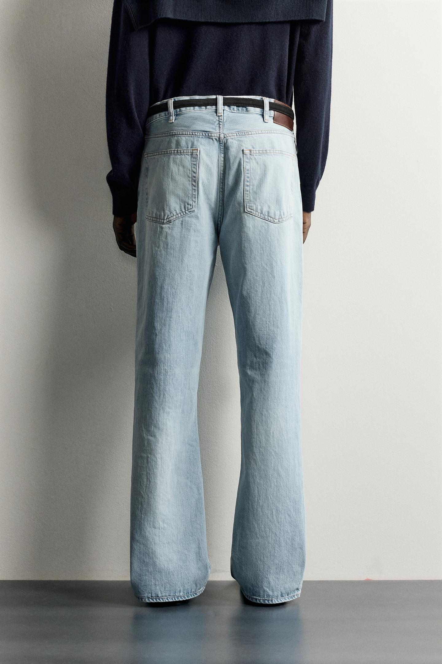 Мужские джинсы Zara Flare Fit, цвет: Синий — фото 3