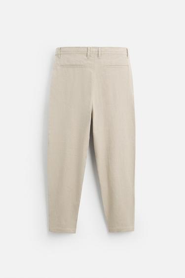 COTTON/LINEN TROUSERS - Light beige by Zara - Image 5