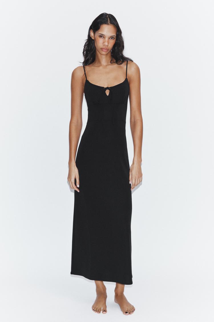 mac duggal black sequin dress Mac Duggal - Black Embellished Lace Cap Sleeve Evening Gown main image 1