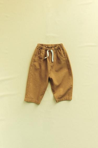 TEXTURED BAGGY TROUSERS - Ochre by Zara