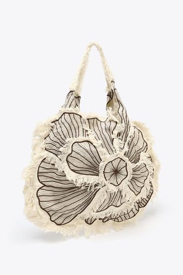 MAXI SHOPPER BRODERIES FLEUR - Marron de Zara - Image 2