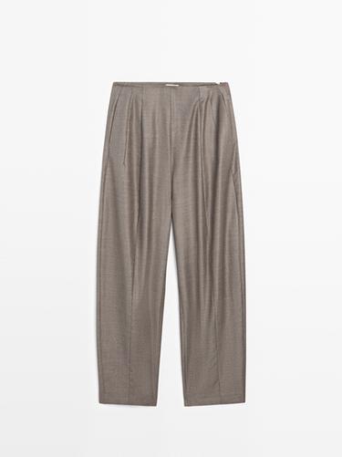 Zara Tailored balloon fit trousers - LIMITED - taupe brown