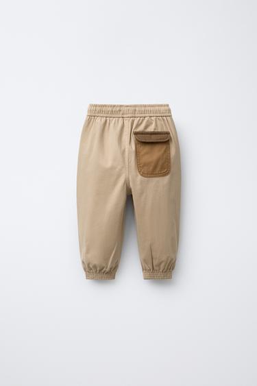 PANTALON DE JOGGING COLOR BLOCK - Écru de Zara - Image 1