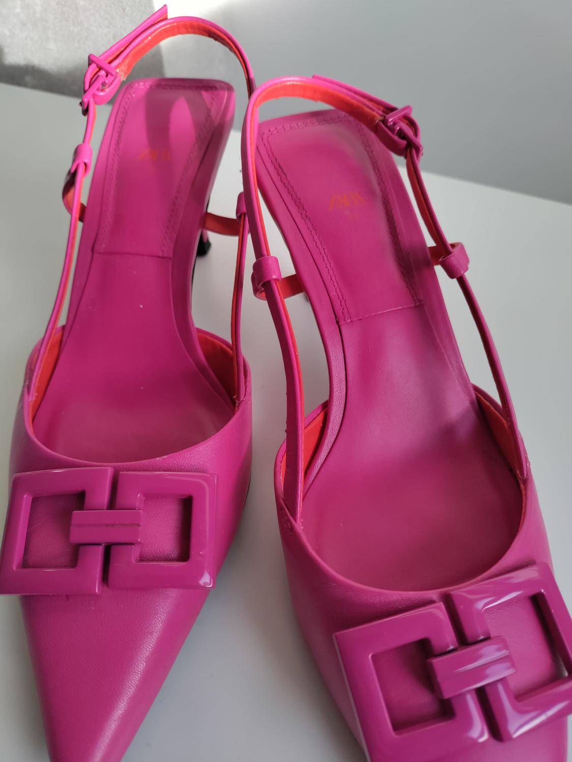 LEATHER BACKLESS HIGH HEEL SHOES - Image 2
