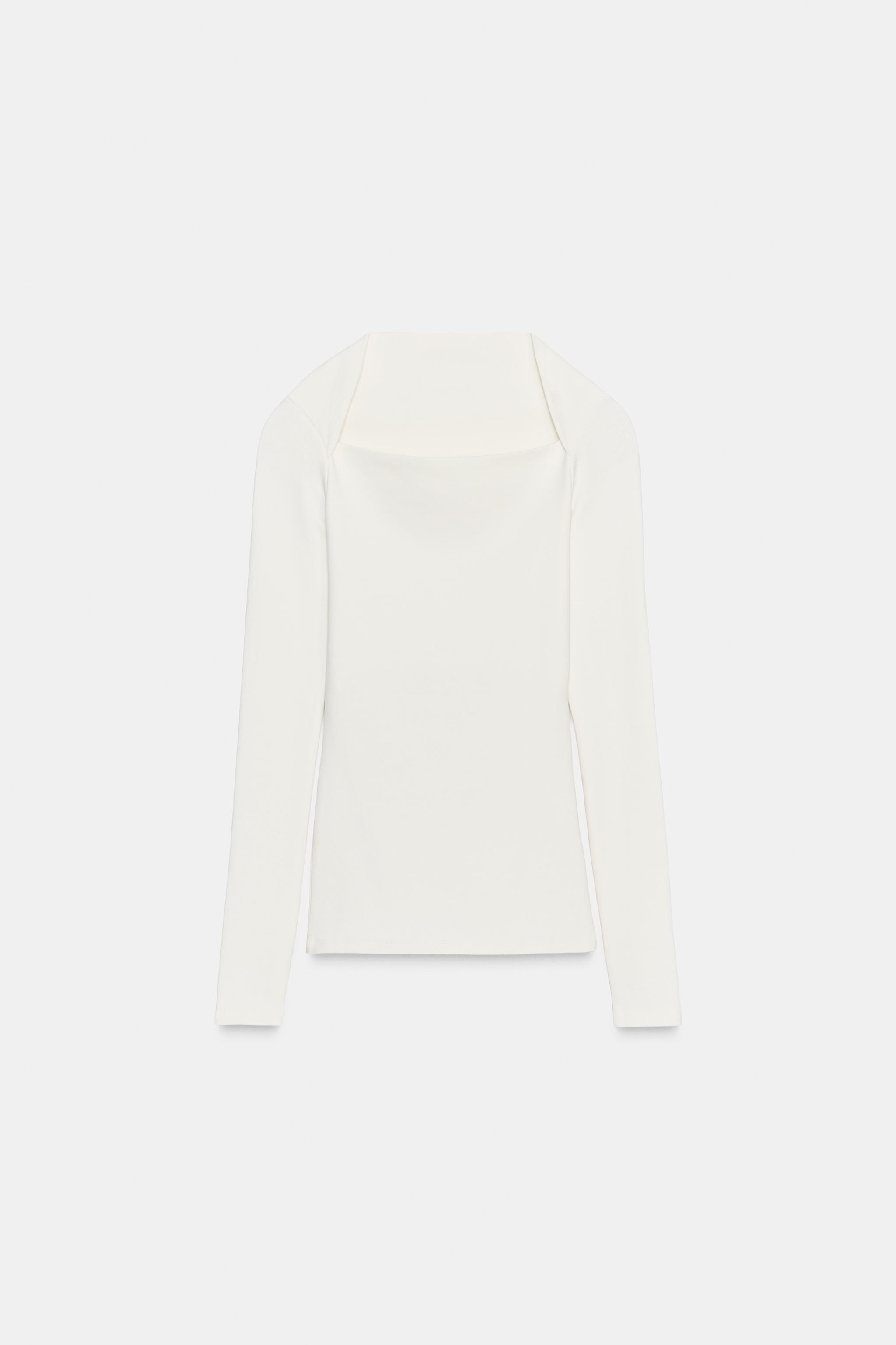 T-SHIRT CÔTELÉ À MANCHES LONGUES