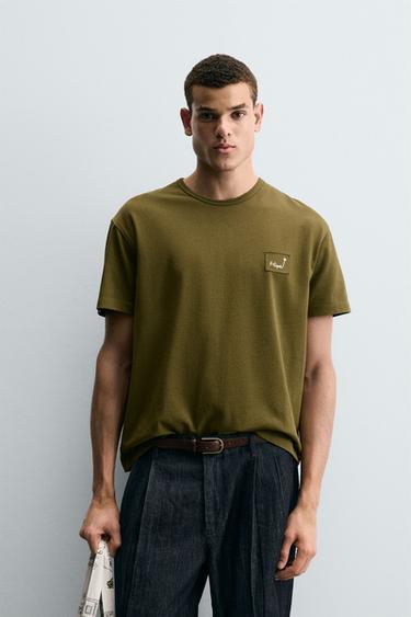 FILIPE JARDIM X ZARA CONTRAST PATCH T-SHIRT - Green by Zara