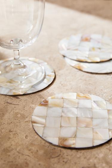 PACK OF MOTHER-OF-PEARL COASTERS (PACK OF 4) - Light beige by Zara - Image 5