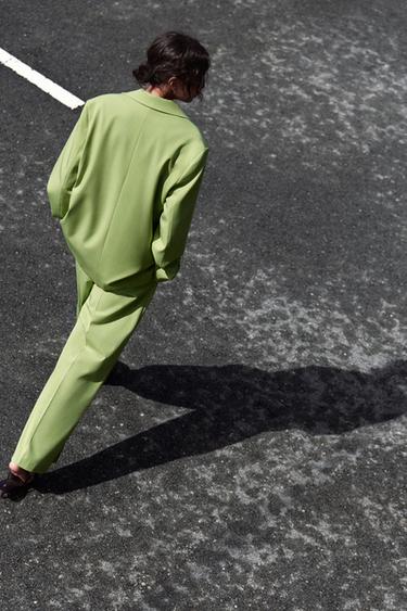 PANTALÓN TRAJE TRABILLAS - Verde manzana de Zara