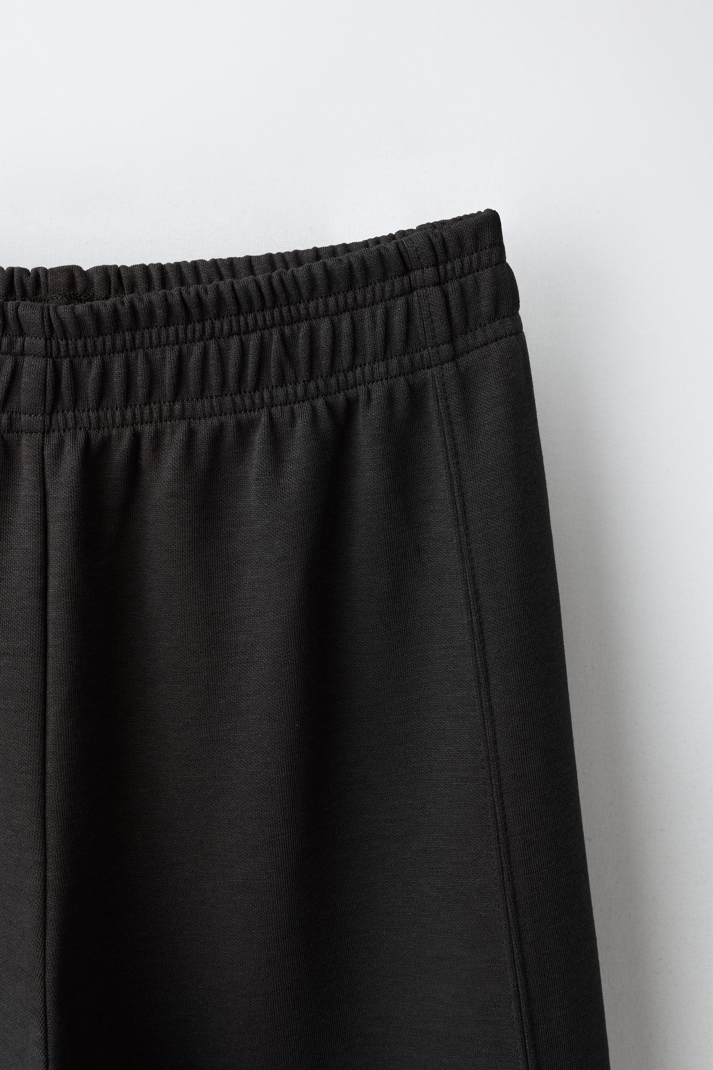 Детский комплект Zara Interlock Double Sweatshirt and Wide-Leg Pants Set, цвет: Чёрный — фото 7