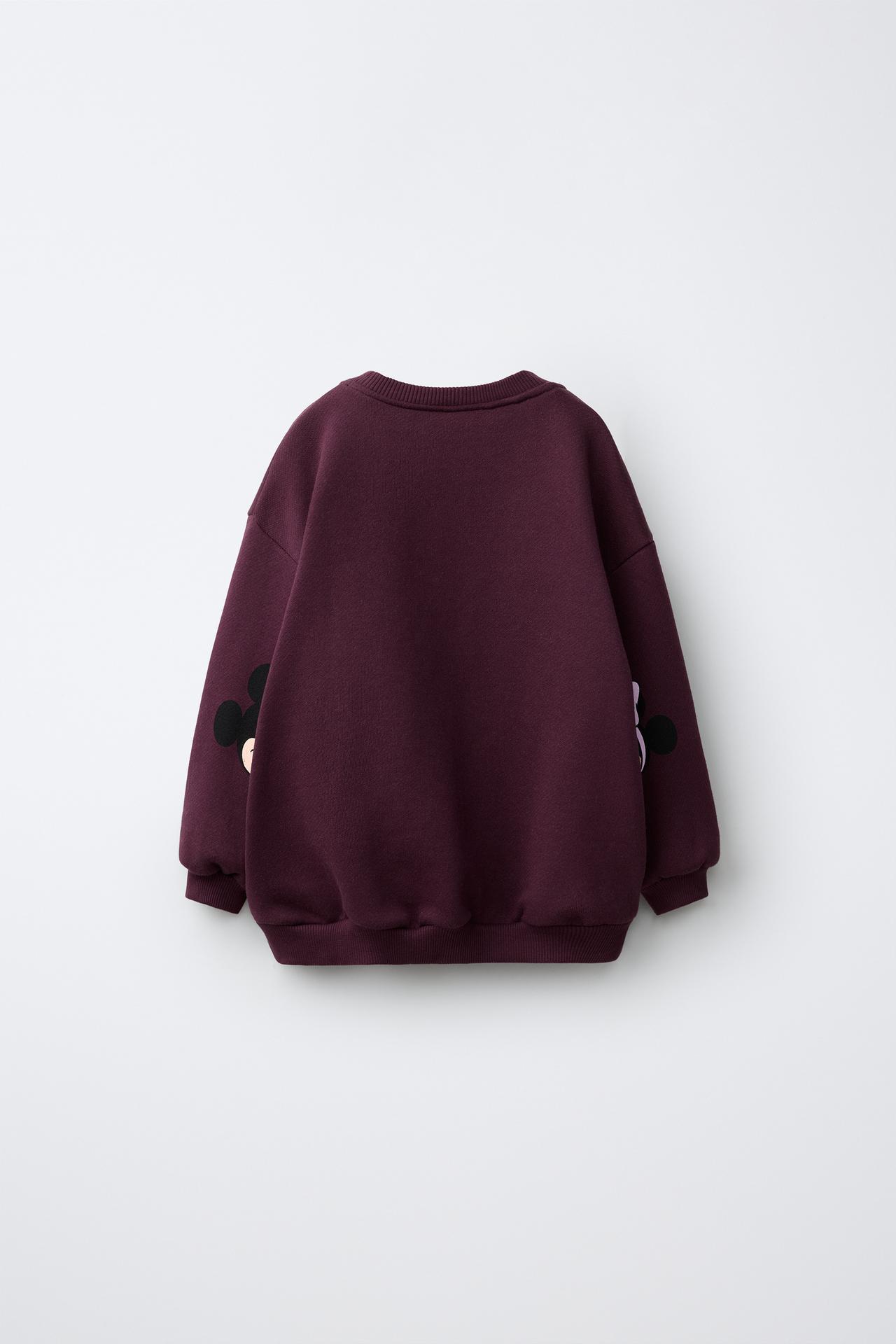 MICKEY MOUSE AND FRIENDS © DISNEY PRINTED SWEATSHIRT — Eggplant