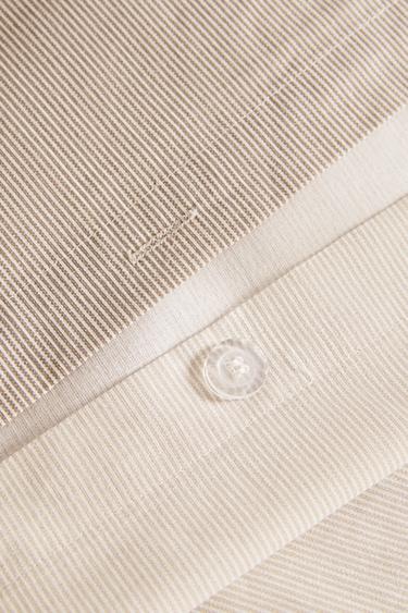 DUBBELZIJDIG DEKBEDOVERTREK MET STREPEN - Beige van Zara