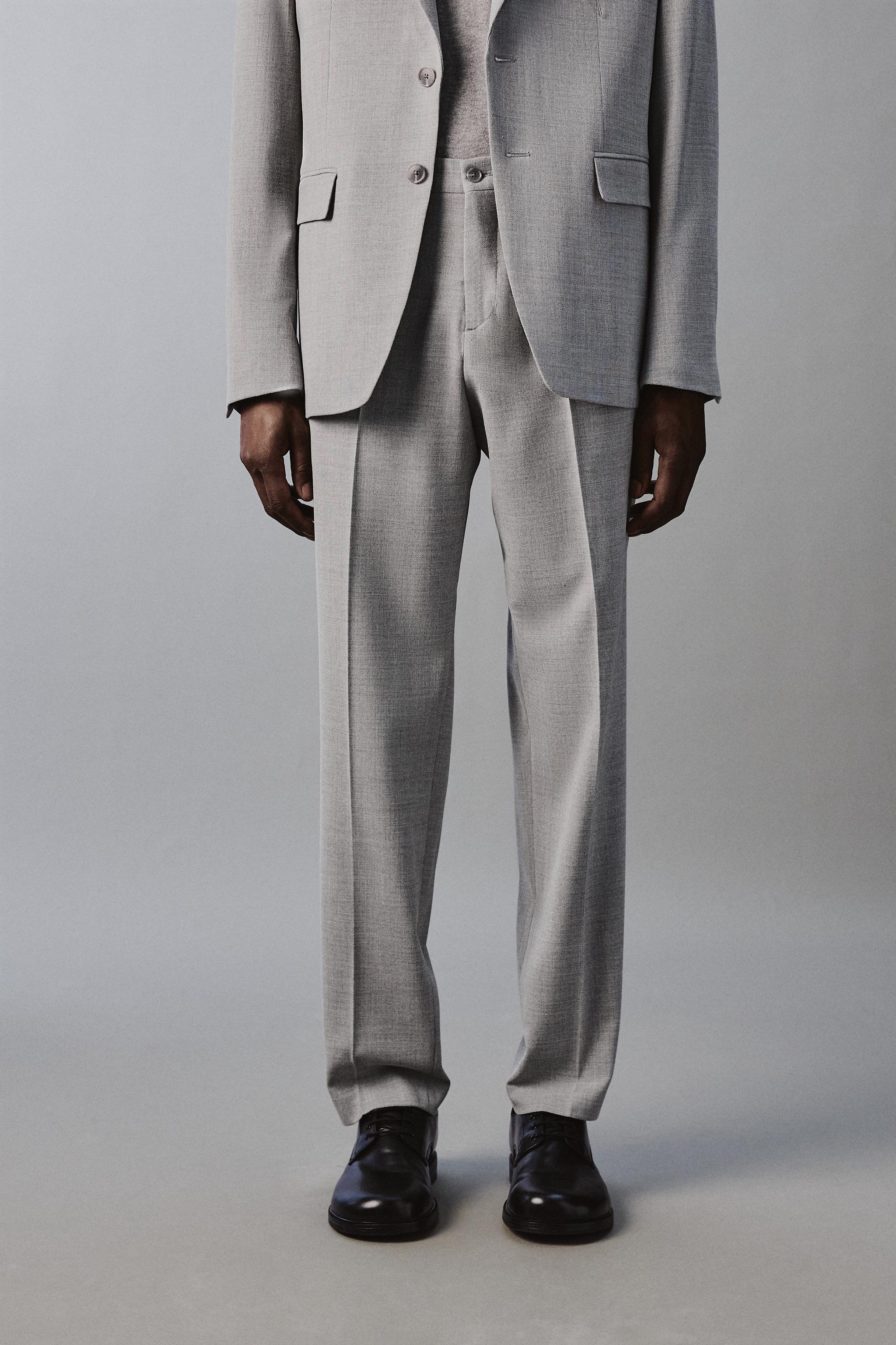 TEXTURED SUIT PANTS - Light gray | ZARA United States TEXTURED SUIT PANTS - Light gray | ZARA United States
