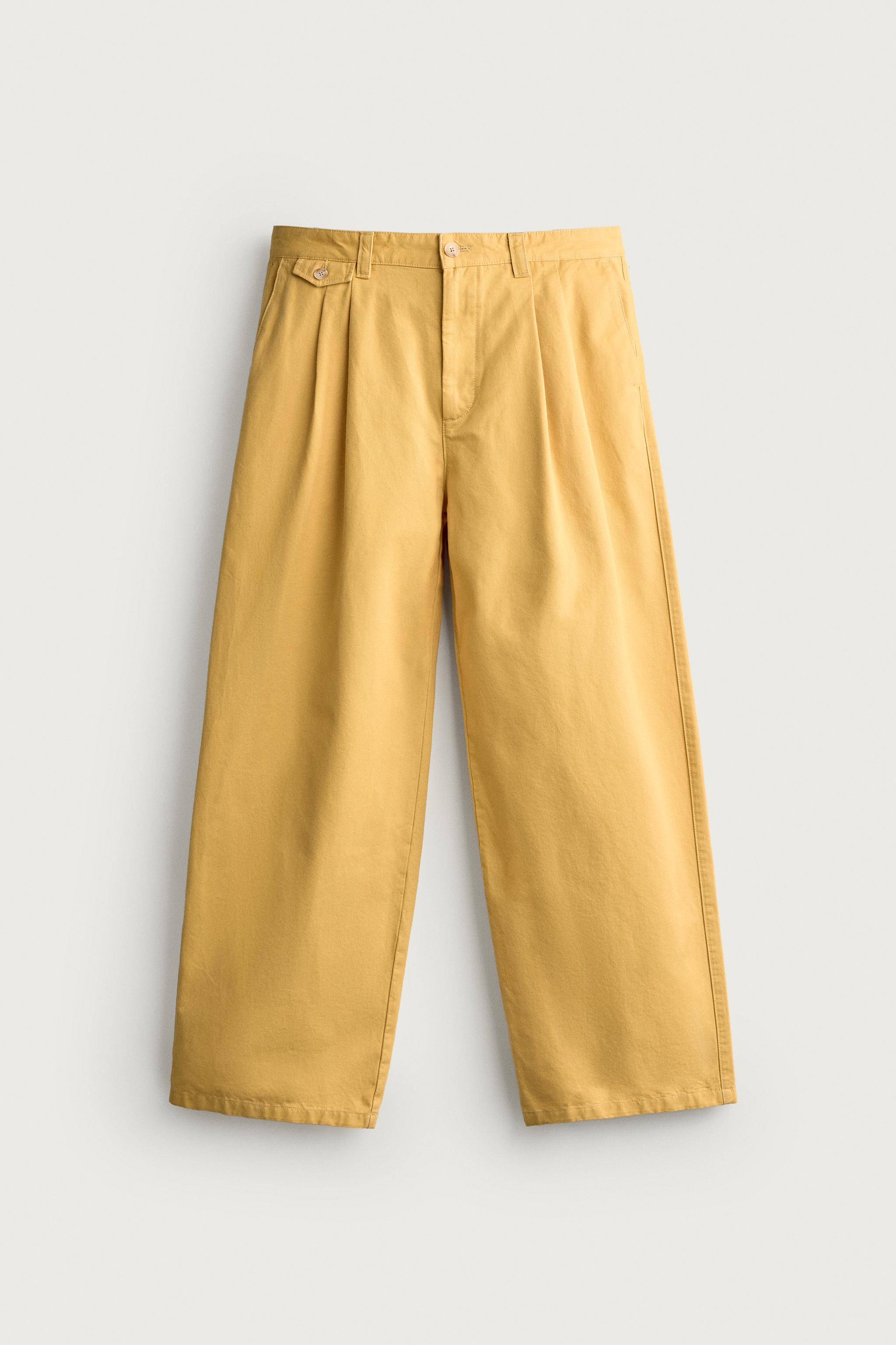 Zara FRUIT OF THE LOOM™ PİLİLİ CHINO PANTOLON görsel 5