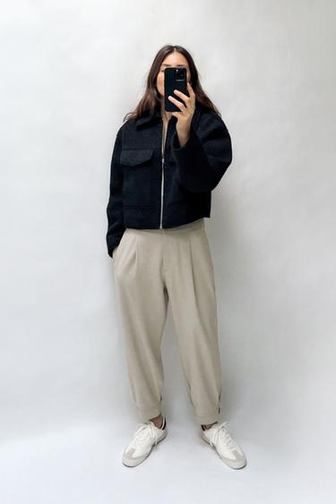 PANTALON CAROTTE BAS POIGNETS - Sable de Zara - Image 0