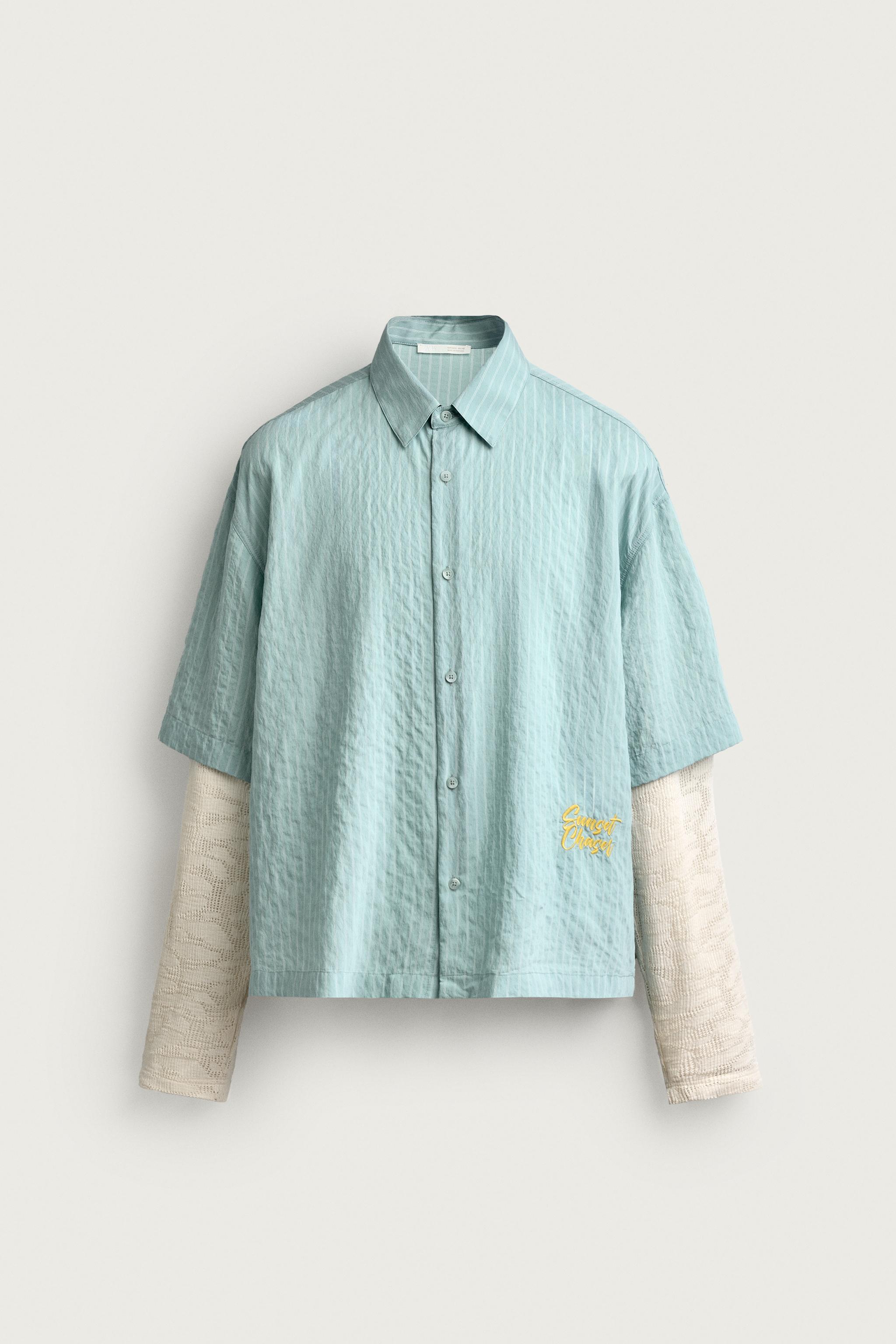 RELAXED FIT SHIRT WITH LAYERED SLEEVE DETAIL