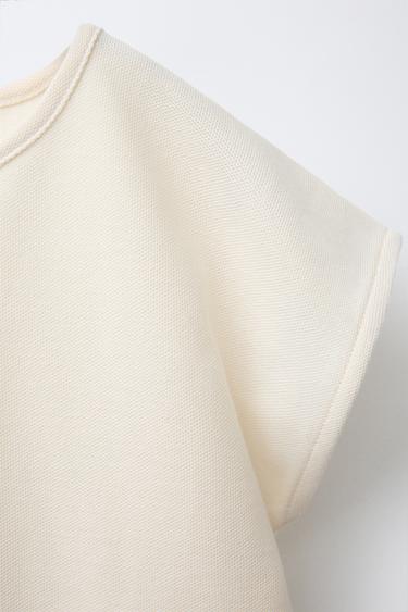 WAVY TRIM PIQUÉ T-SHIRT - Ecru by Zara - Image 2