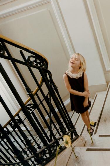 KNIT DRESS WITH CROCHET DETAIL - Chocolate by Zara - Image 5