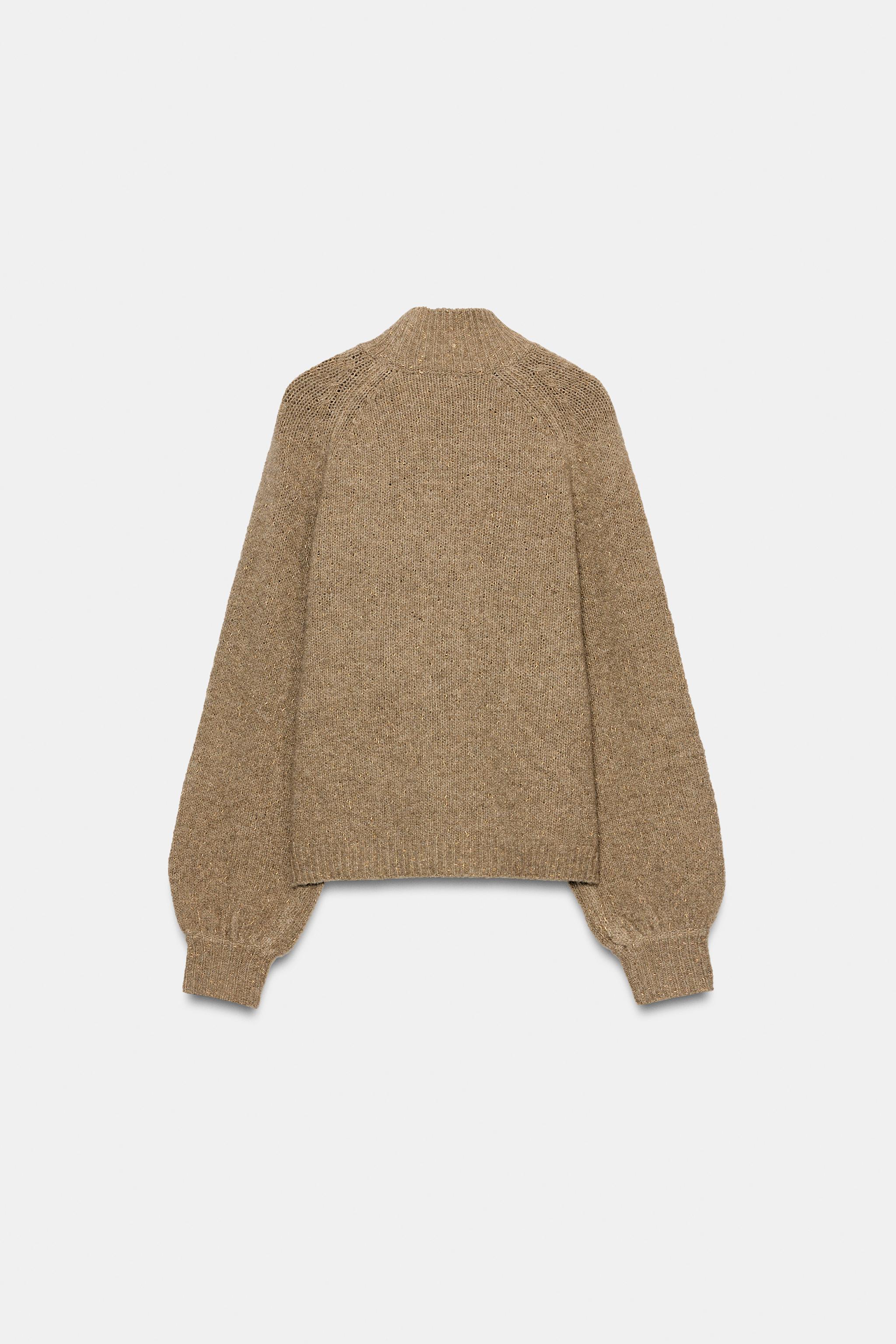 SUÉTER DE TRICÔ COM LAÇO - Vison-vigoré | ZARA Brasil