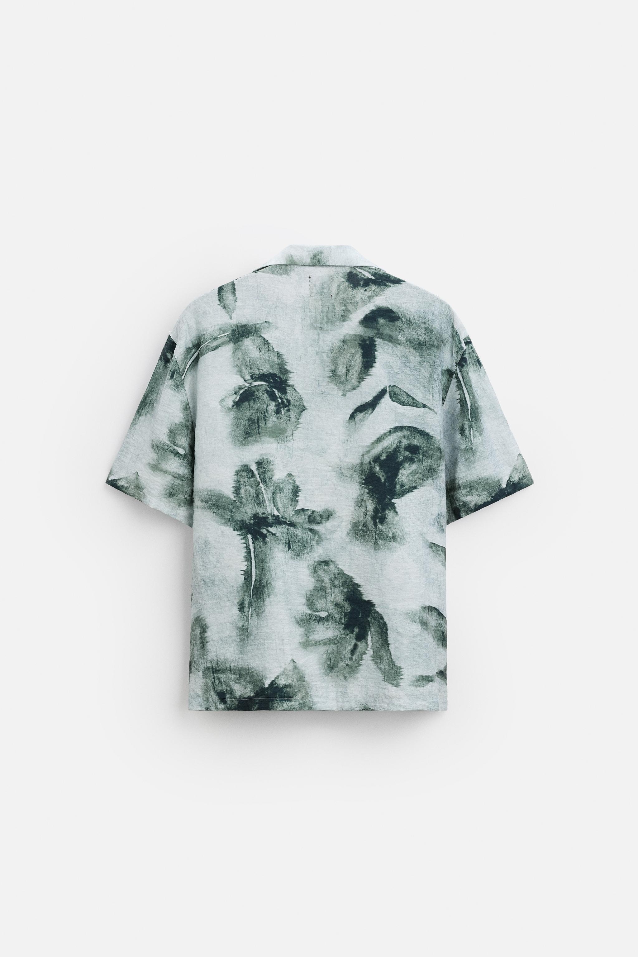 ABSTRACT PRINT SHIRT - Green / Ecru | ZARA United States