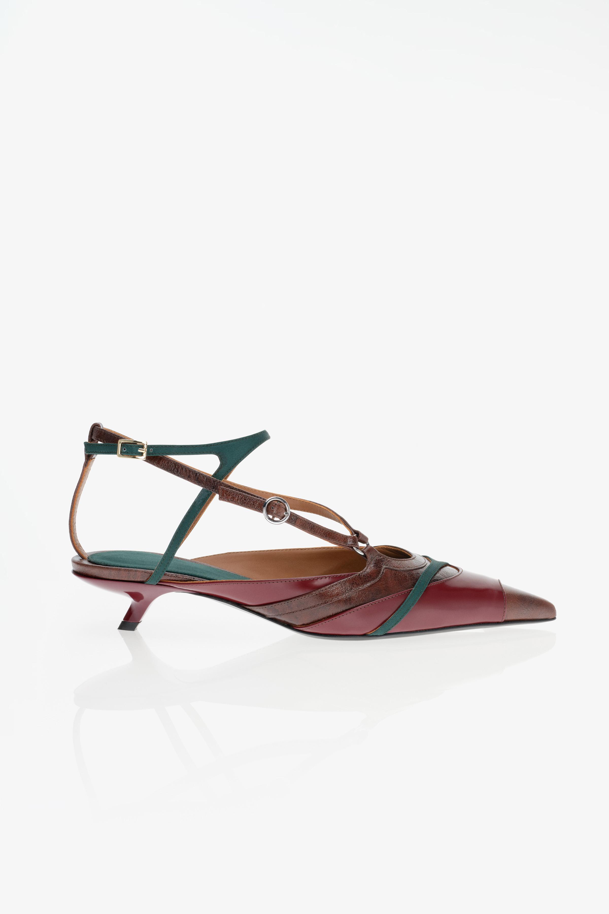 LIMITED EDITION LEATHER MULTI-STRAP KITTEN HEELS