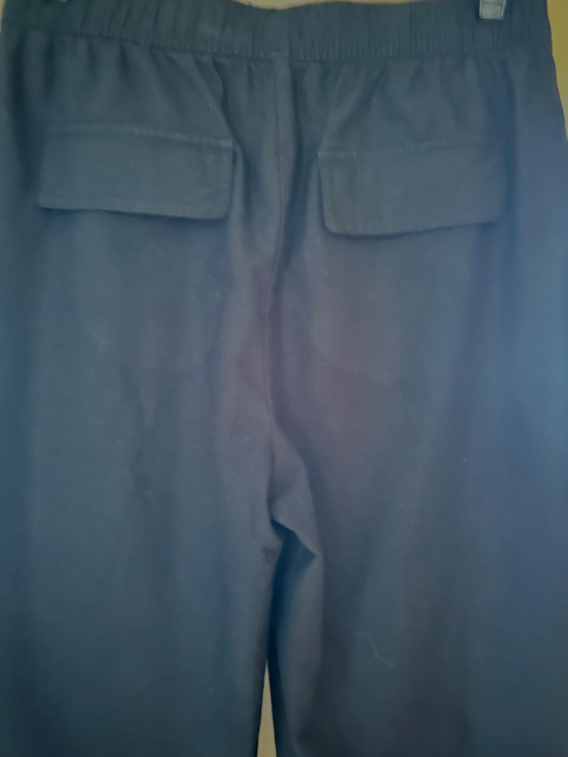 LINEN BLEND PANTS BLACK M - Image 3