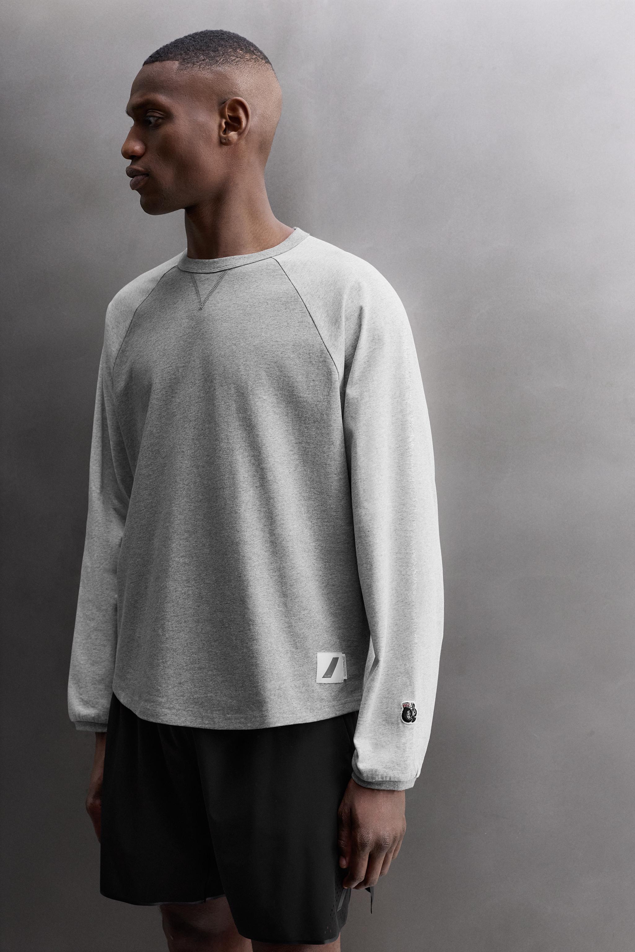 T-SHIRT COLOR BLOCK MANCHES LONGUES BRODÉ