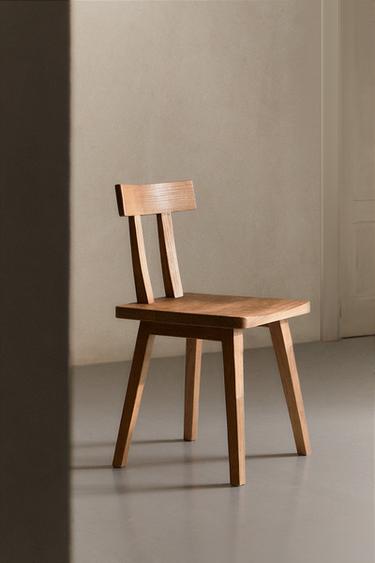 Zara WOODEN CHAIR WITH BACK - 淺米色