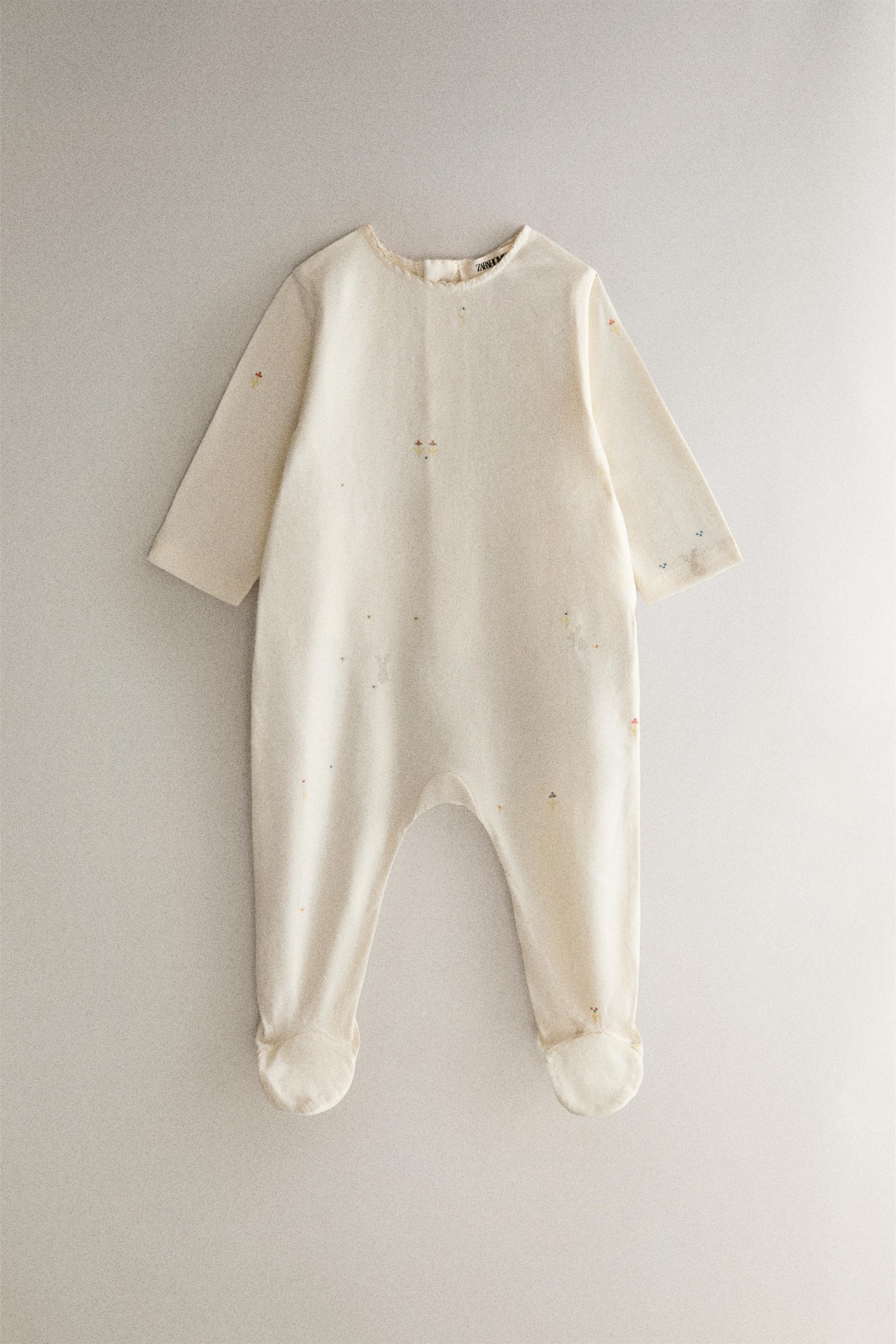 Детские комбинезоны Zara Kids Bunny and Floral Footed Romper