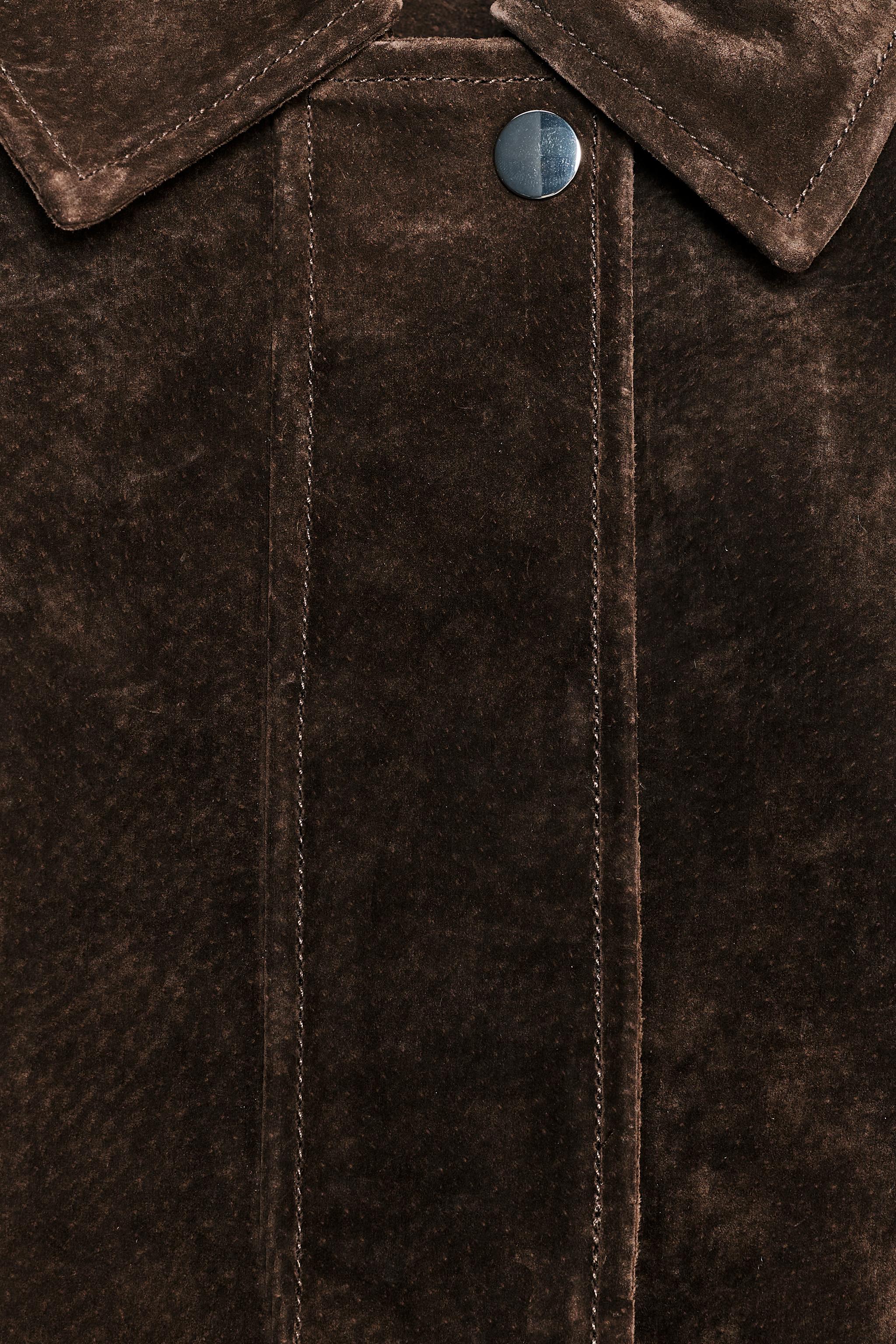 新品 ZARA ダークブラウン ショート丈レザージャケット ショート丈100%レザー ジャケット - ダークブラウン | ZARA